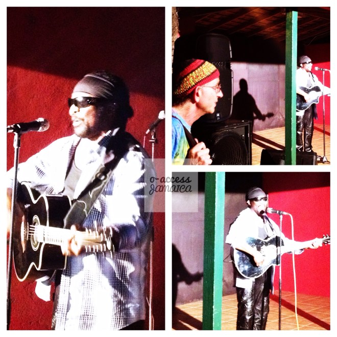 Photographer Peter Simon watches Toots perform an acoustic set.