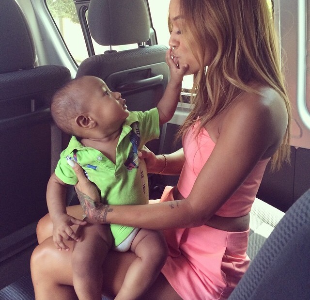 Breezy did say he was ready for babies ... so we wonder if Karrueche is getting practice?