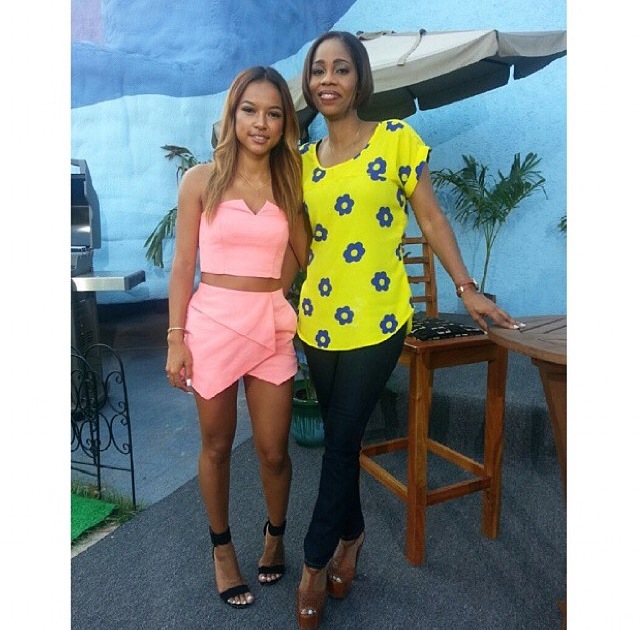 Karrueche Tran this morning with Smile Jamaica Host Simone Clarke-Cooper