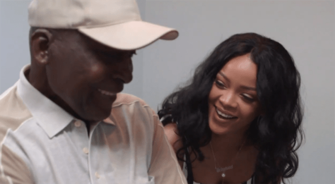 Rihanna with a cancer patient that her foundation has been helping.